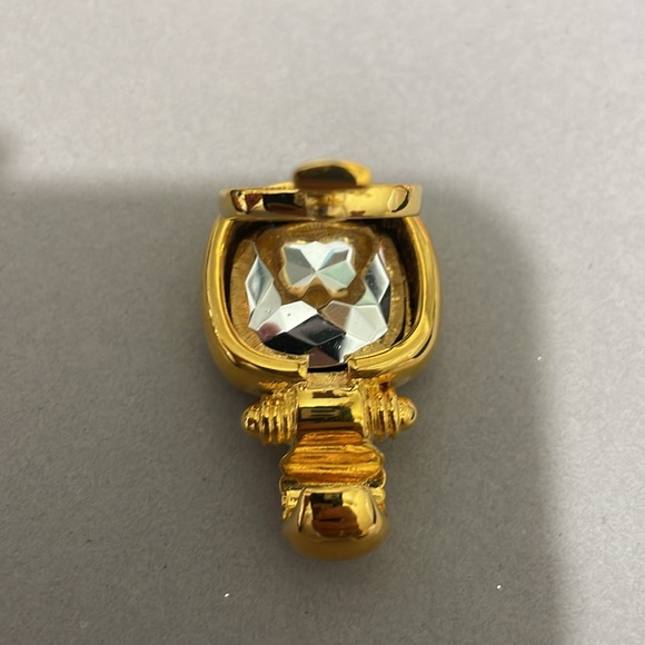 Vintage Joan Rivers Pendant Interchangeable Stone Purple Crystal Gold Toned. - Picture 5 of 12